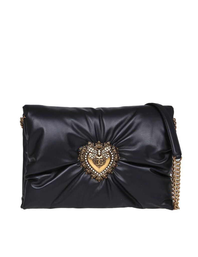 Dolce E Gabbana Padded Leather Handbag With Sacred Heart