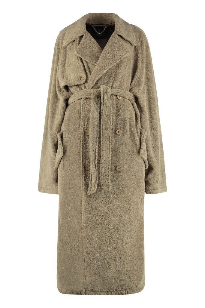 Double-Breasted Terry-Cloth Coat