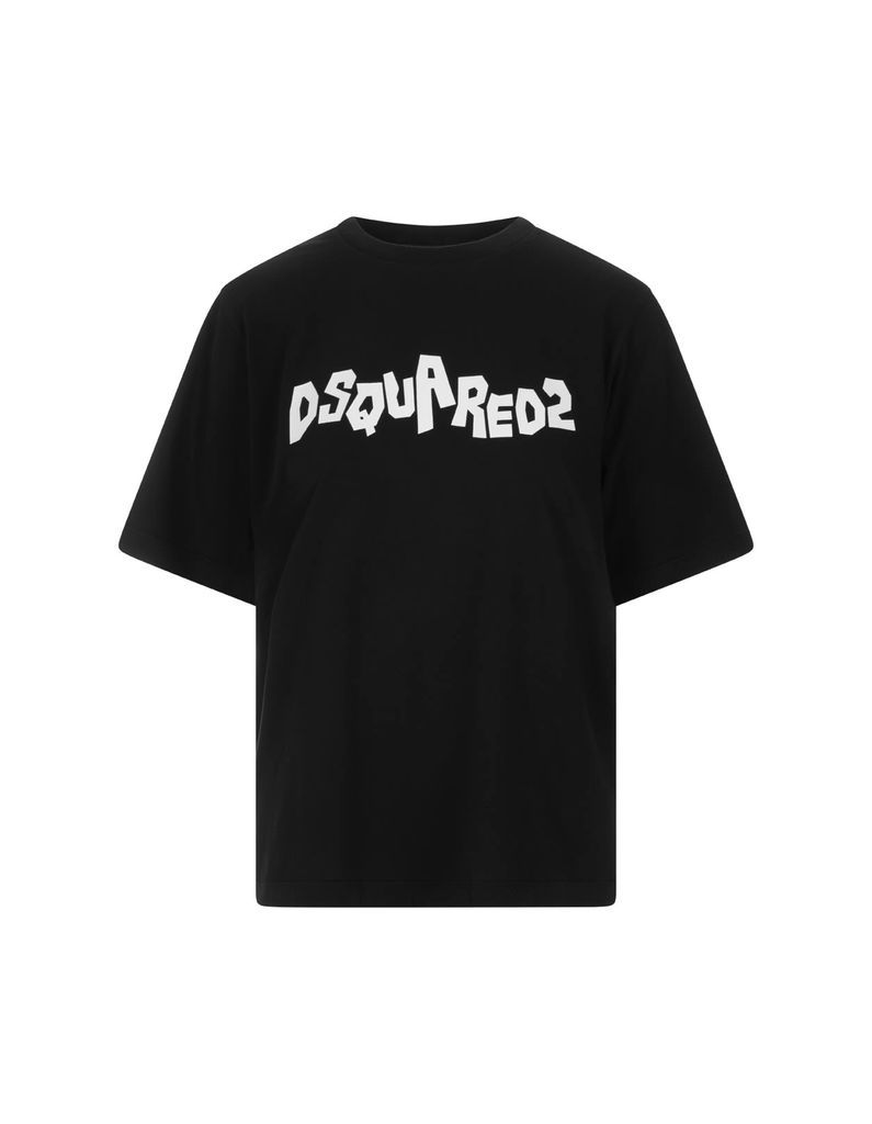 Black T-Shirt With Contrast Logo