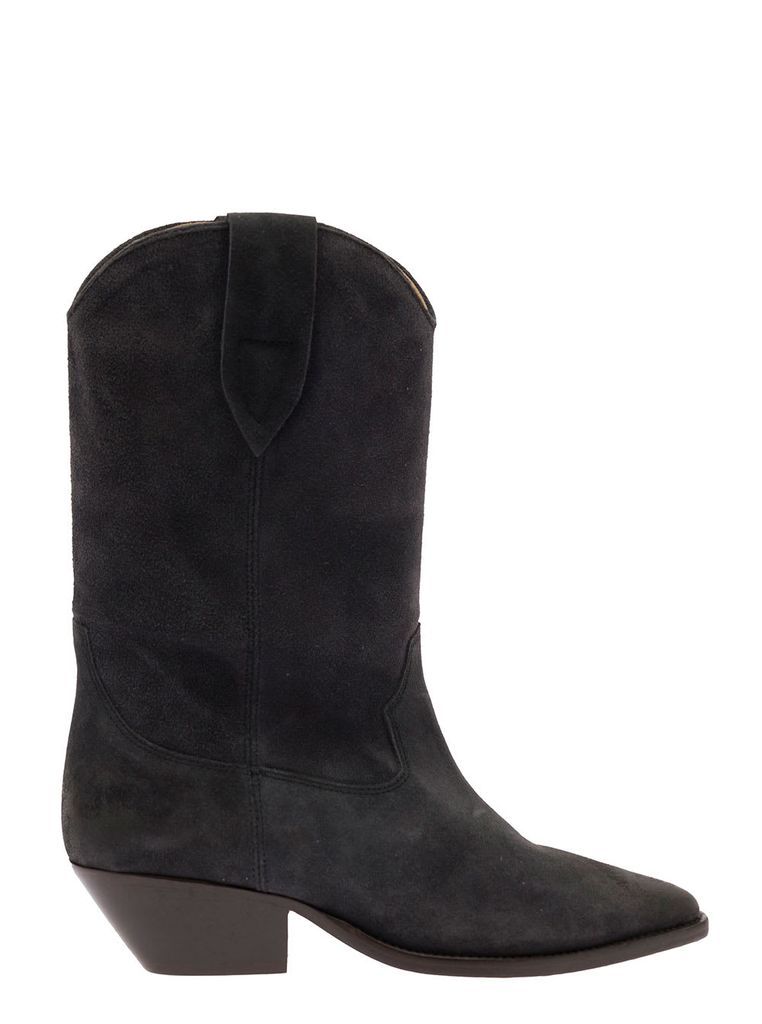 Duerto Black Western Style Boots In Suede Woman Isabel Marant