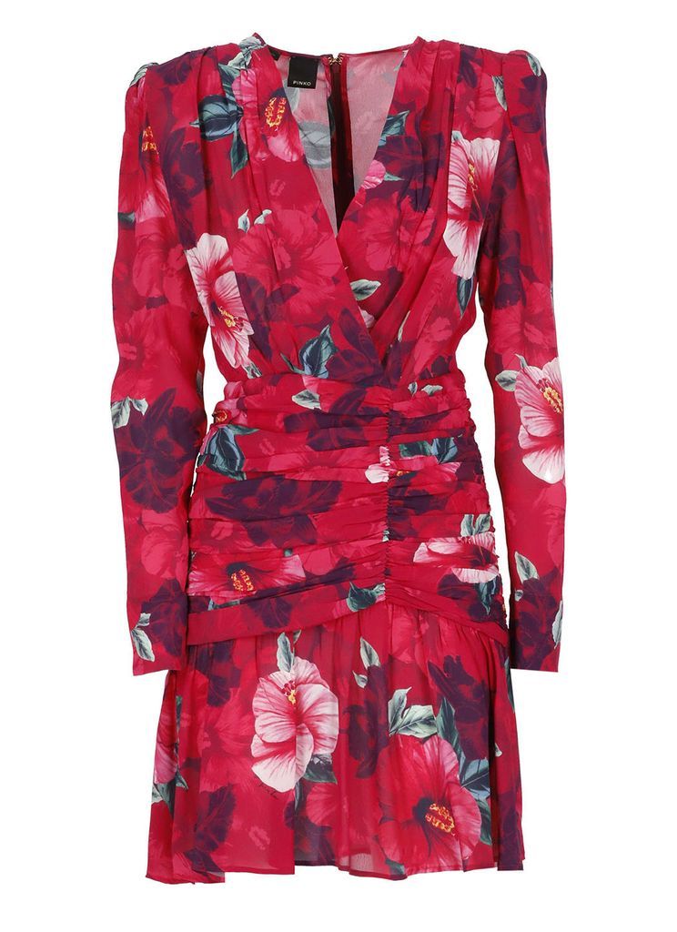 Dress With Hibiscus Print