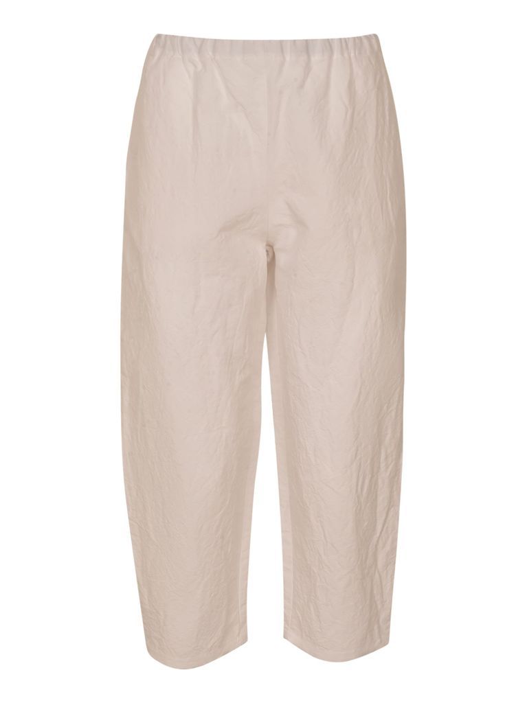 Elastic Waist Cropped Trousers
