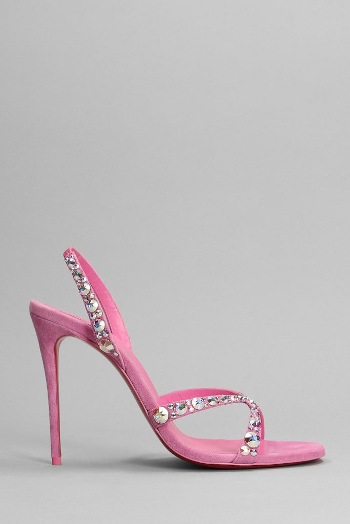 Emilie 100 Sandals In Rose-Pink Suede