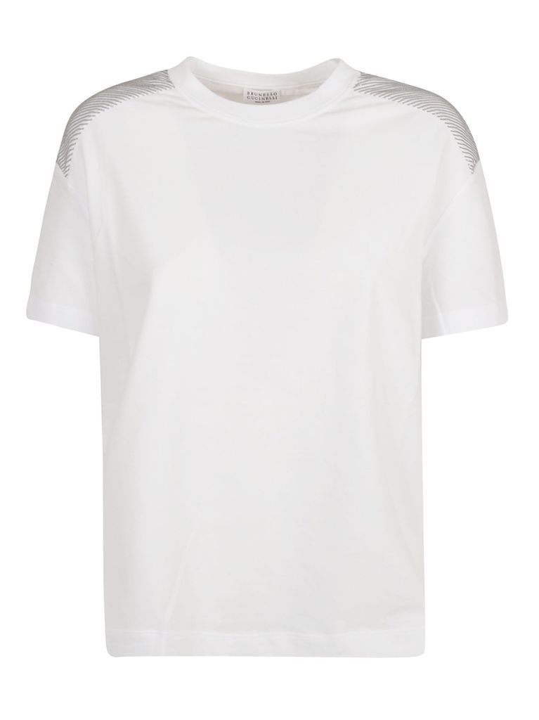 Embellished Shoulder Regular Plain T-Shirt