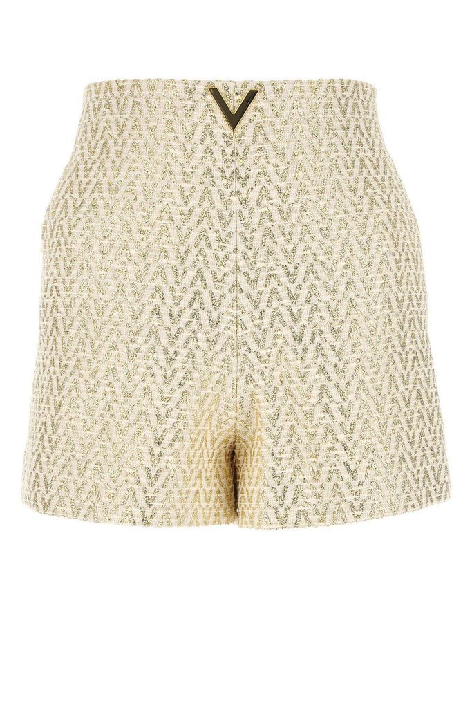 Embroidered Bouclé Shorts