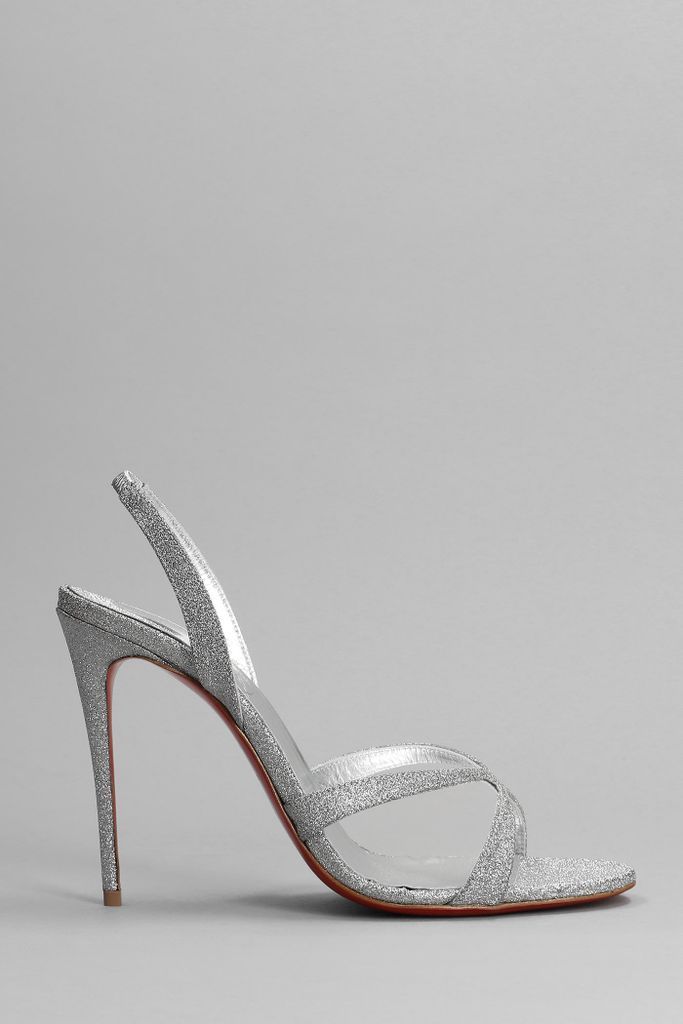 Emilie 100 Sandals In Silver Suede