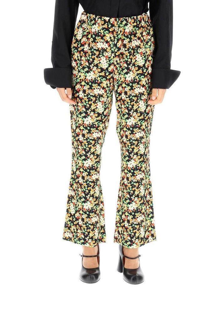 Floral-Printed High-Waist Trousers
