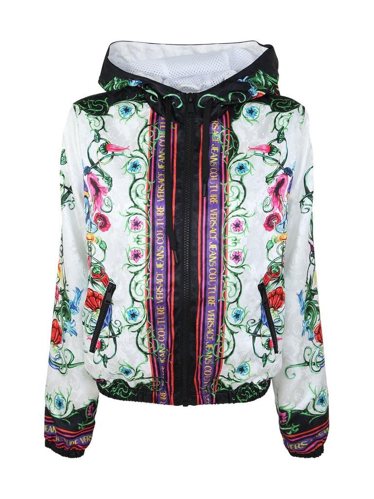 Floral-Printed Zipped Bomber Jacket