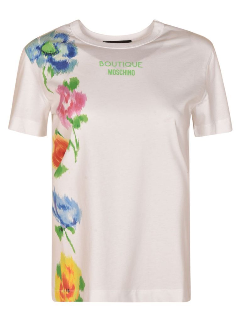 Flower Side Print T-Shirt