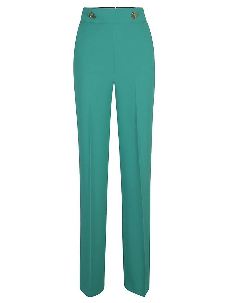 Flared Buttoned Tailored Trousers