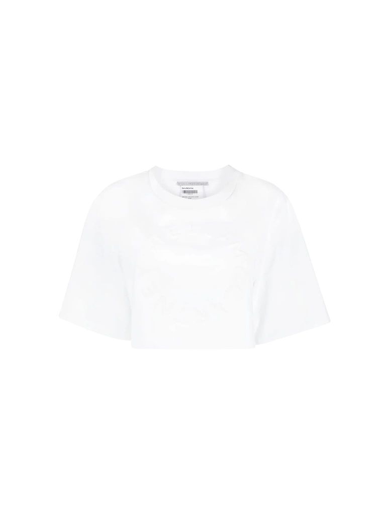 Flock Embossed Logo?cropped T-Shirt