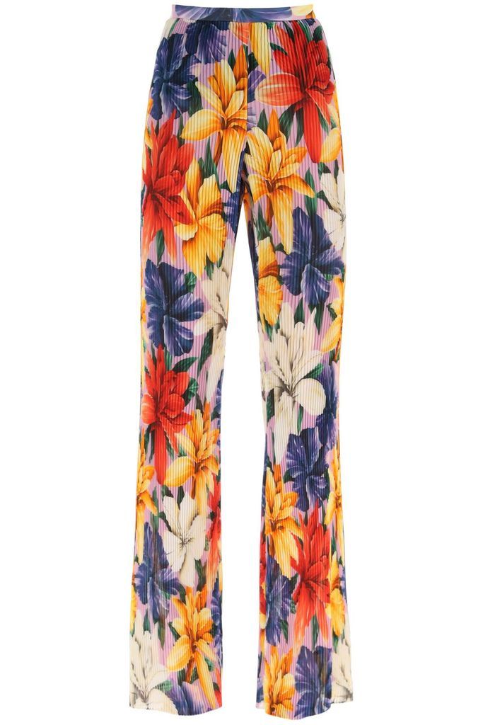 Floral Pleated Chiffon Pants