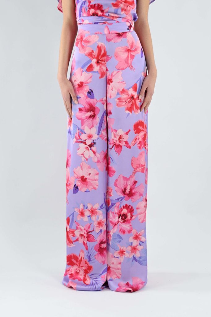 Flower Print Wide Trousers