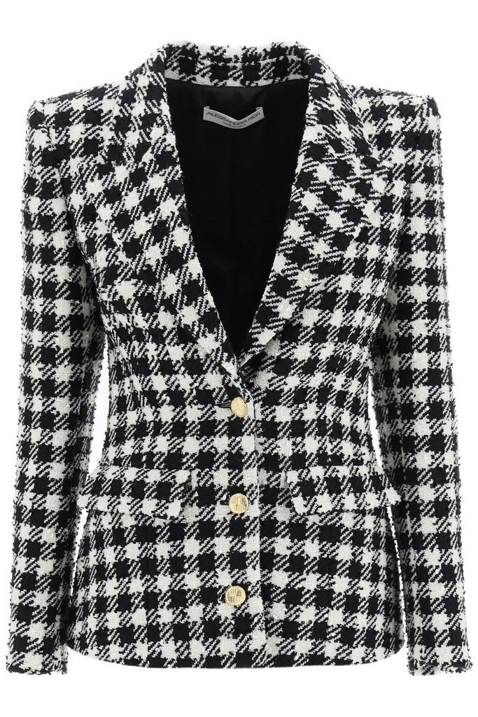 Gingham Virgin Wool Blend Tweed Jacket