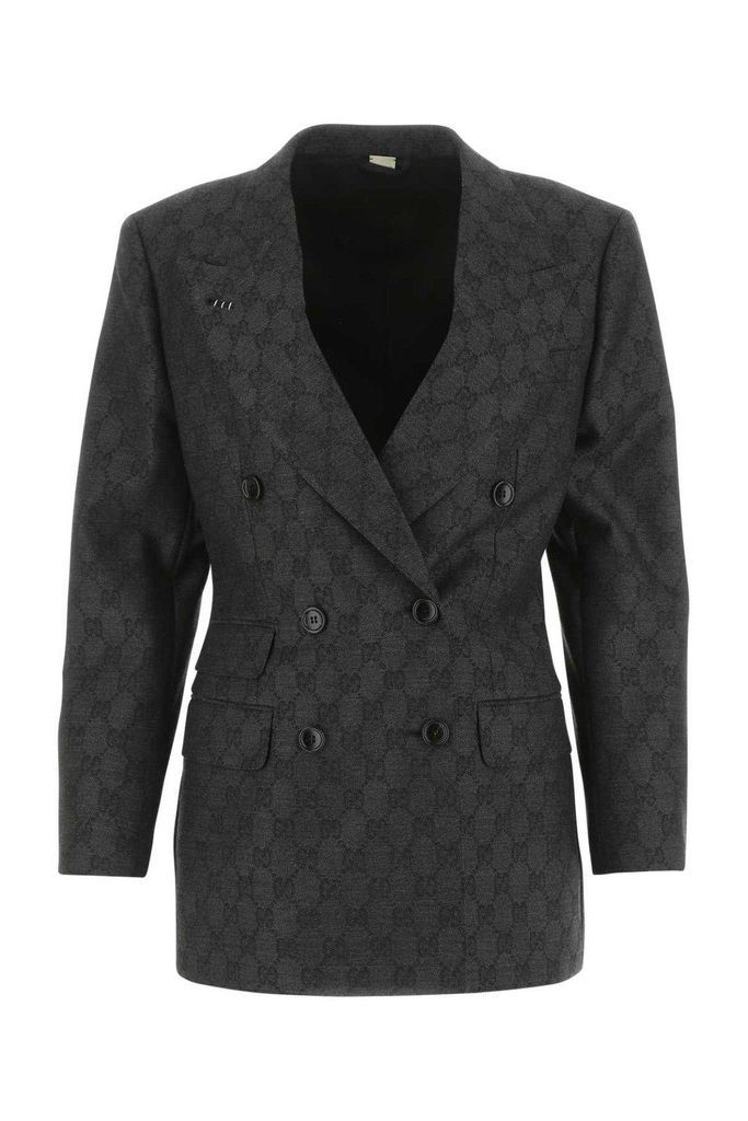 Gg Jacquard Double-Breasted Jacket