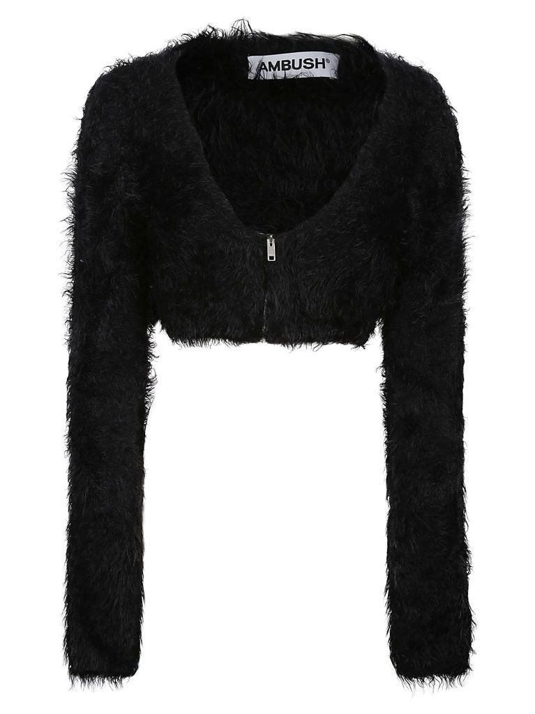Fur Knit Crop Cardigan