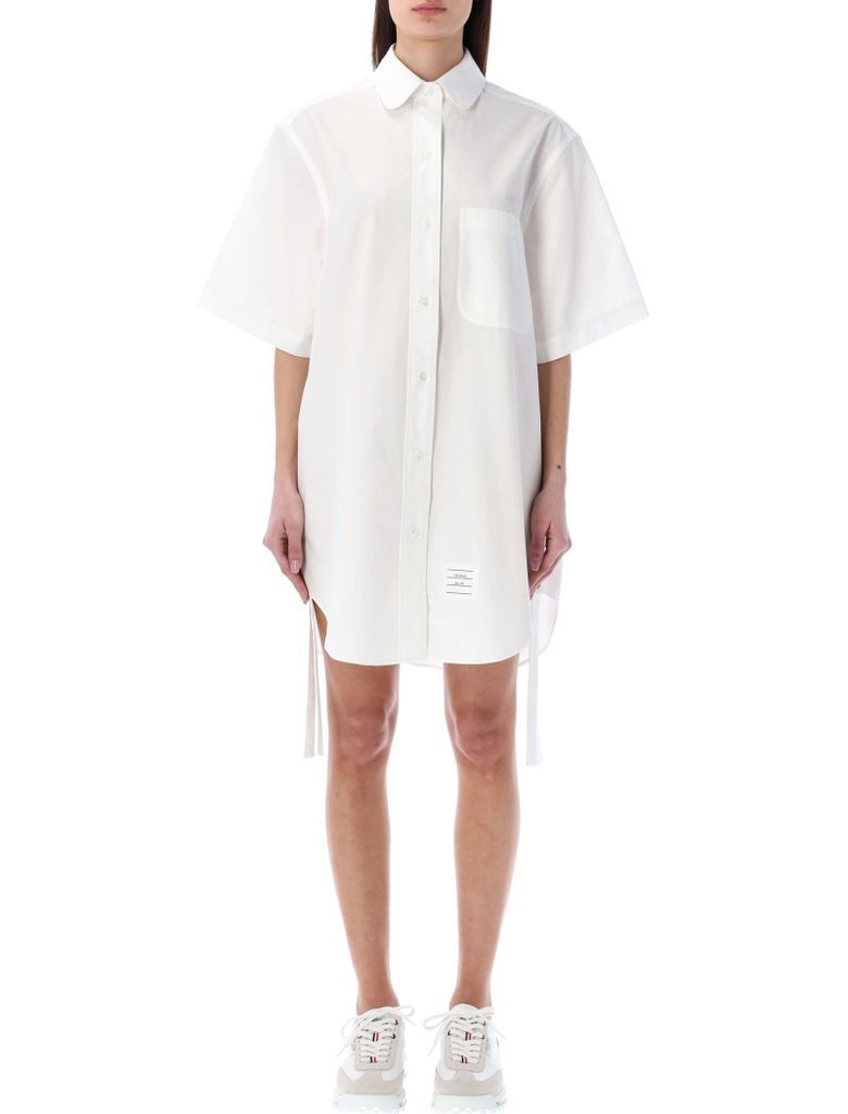 Gathered Side Seams Shirt Dress