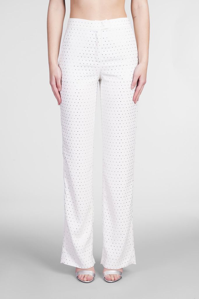 Gladys Crystal Pants In White Polyester