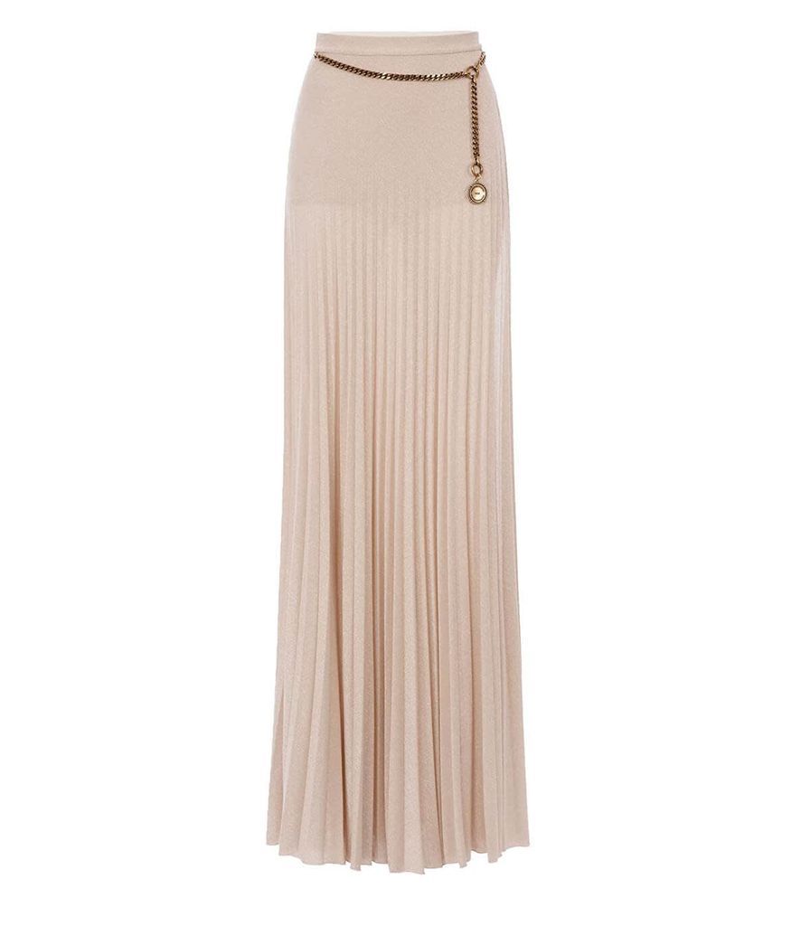 Gold Long Skirt With Chain