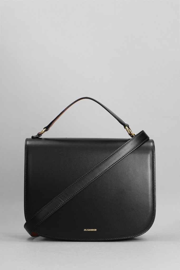 Halo Hand Bag In Black Leather