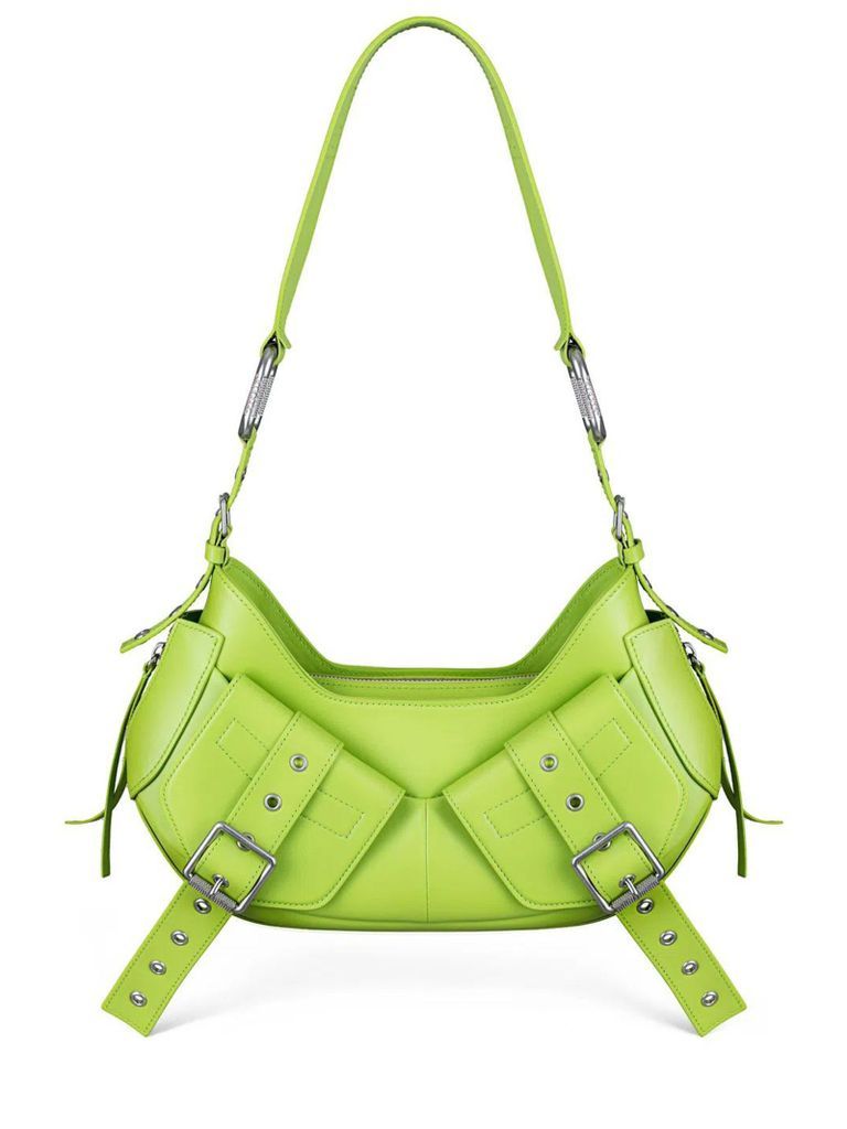 Green Leather Y2K Shoulder Bag