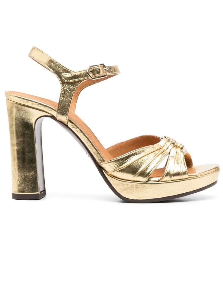 Gold-Tone Leather Chiva Sandals