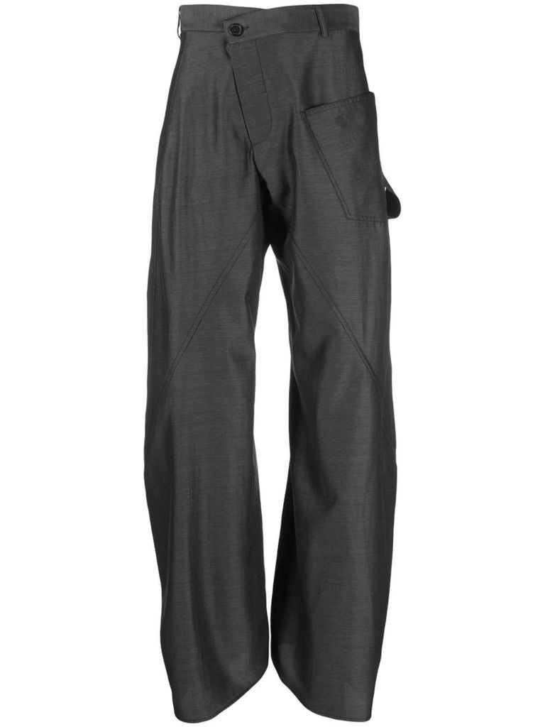 Gray Wool Blend Trousers