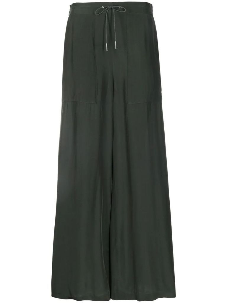 Green Drawstring Straight Trousers