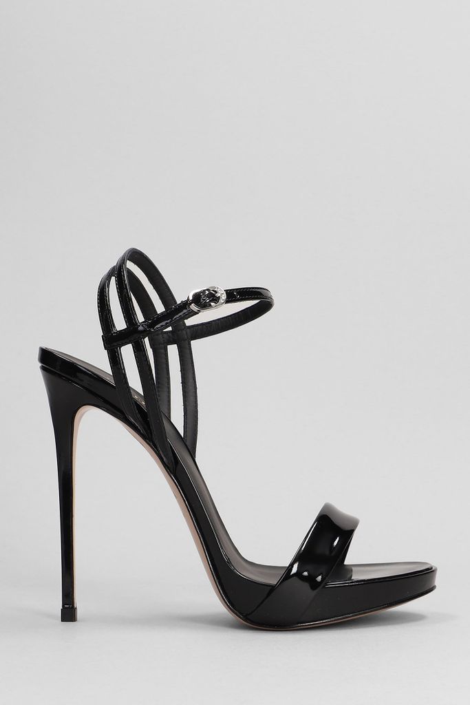 Gwen Sandals In Black Patent Leather