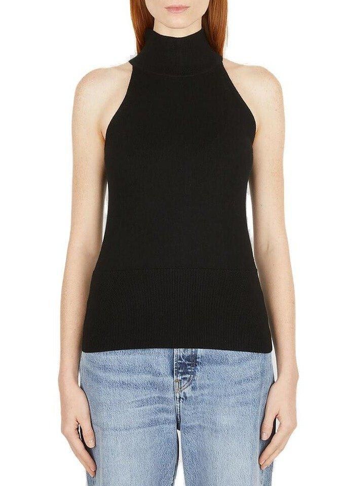 High Neck Sleeveless Ribbed Top