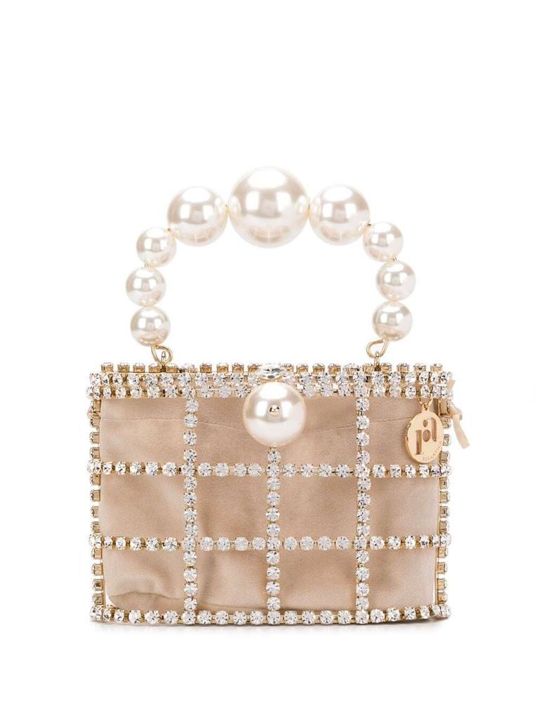 Holli Bag Made Of Gold Toned Brass And Faux Pearls. The Bag Comes With A Removable Inside Pouch.