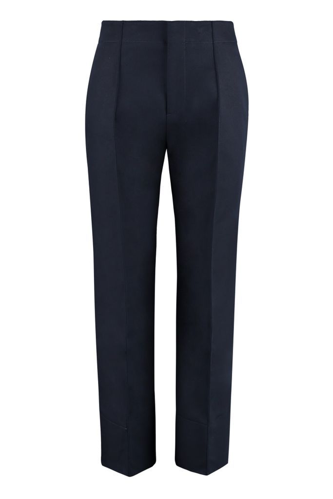 High-Rise Cotton Trousers