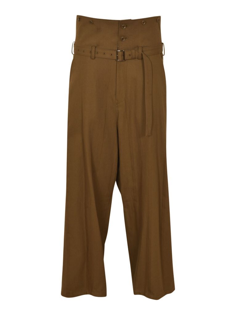 High-Waist Belted Trousers