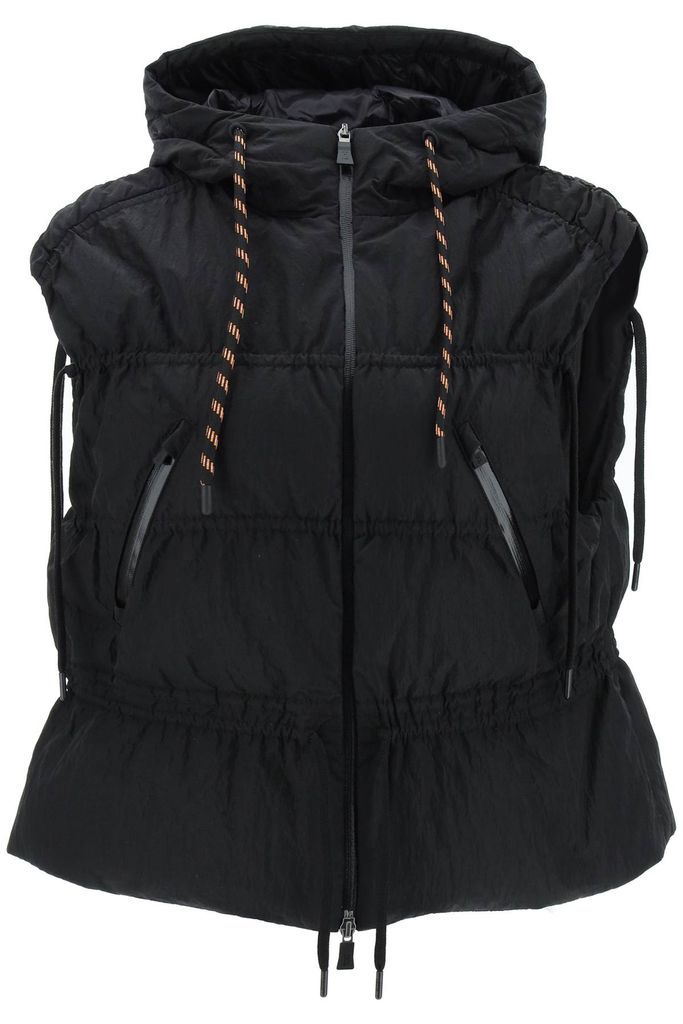 Hooded Down Vest In Light Opalescent