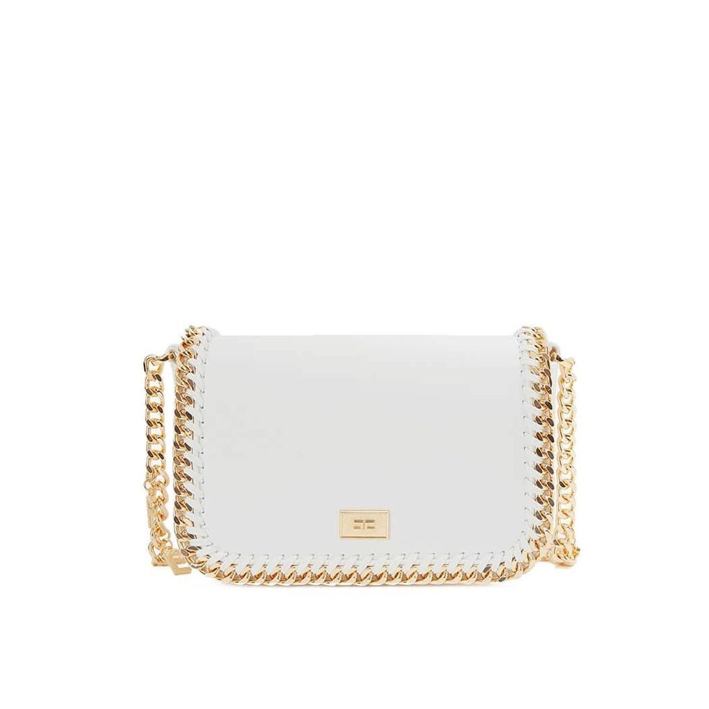 Ivory Crossbody Bag With Chain