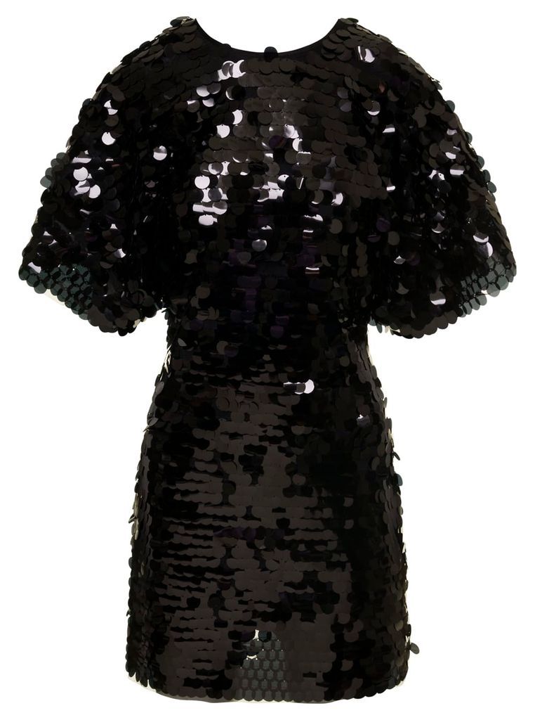 Jasy Mini Black Sequins Dress Woman Rotate