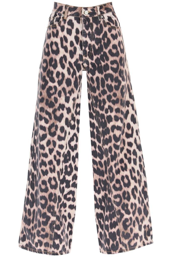 Jozey Relaxed Wide Fit Leopard Print Jeans