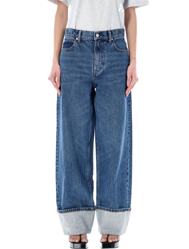Crystal Cuff Straight Jean