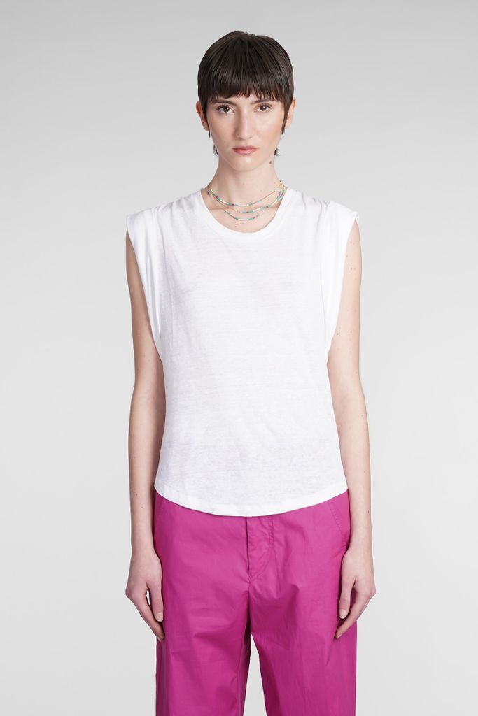 Kotty T-Shirt In White Linen