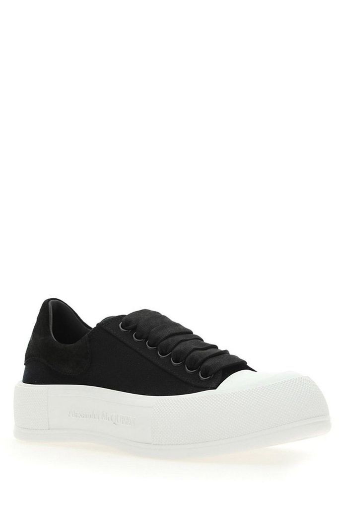 Lace-Up Round-Toe Sneakers