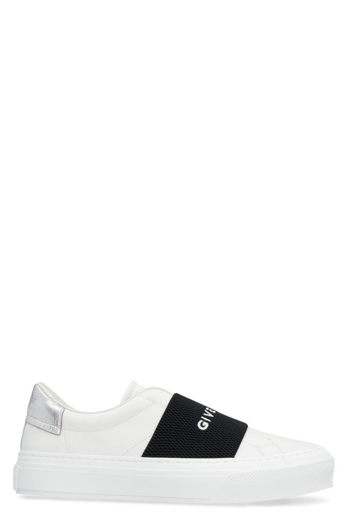 Leather Low-Top Sneakers With Elastic Stripe