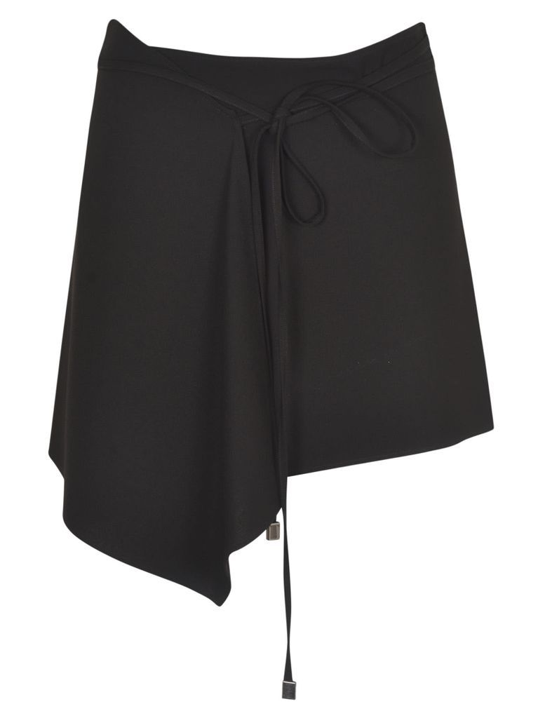 Lace-Tie Mini Skirt