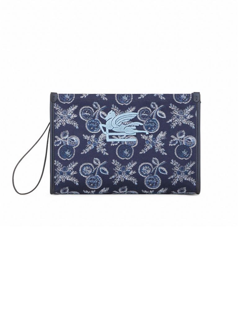 Large Pouch In Velvet Jacquard