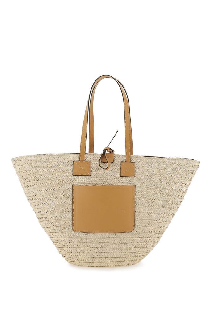 Large Tote In Woven Straw
