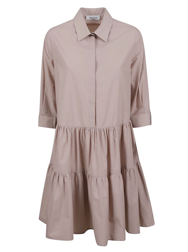 Layered Plain Shirt Dress