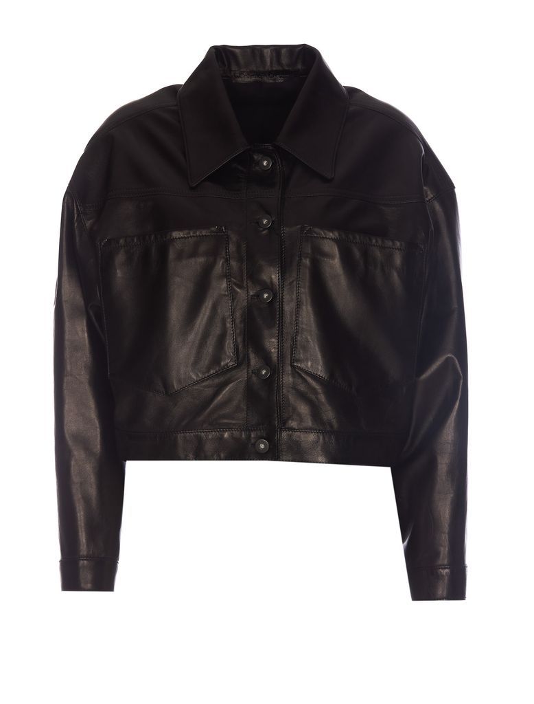 Leather Cropped Jacket