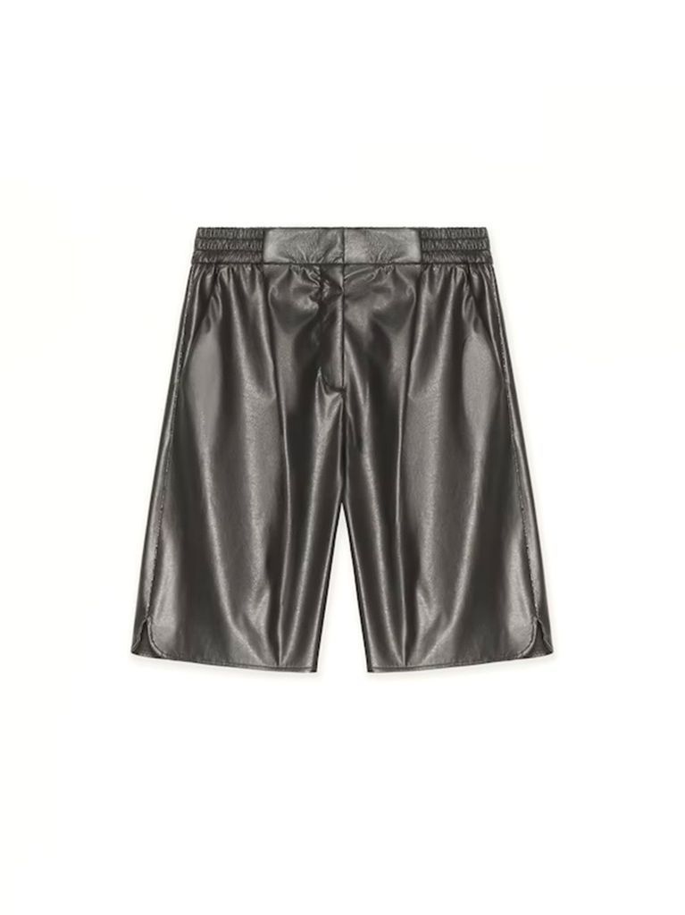 Leather-Effect Bermuda Trousers