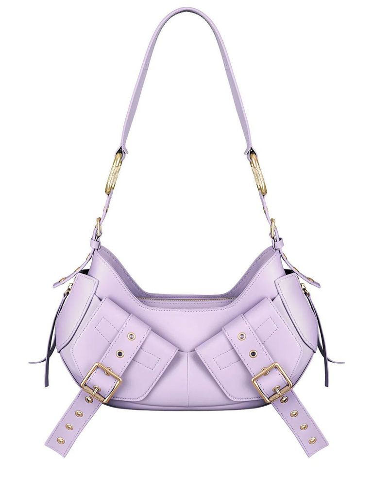 Lilac Leather Y2K Shoulder Bag