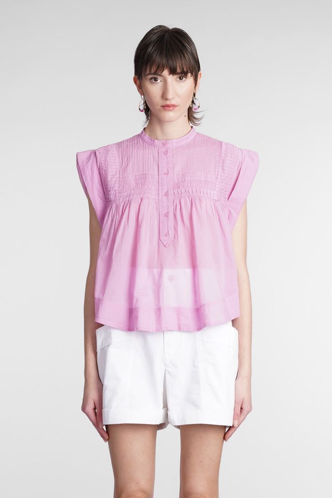 Leaza Blouse In Rose-Pink Cotton