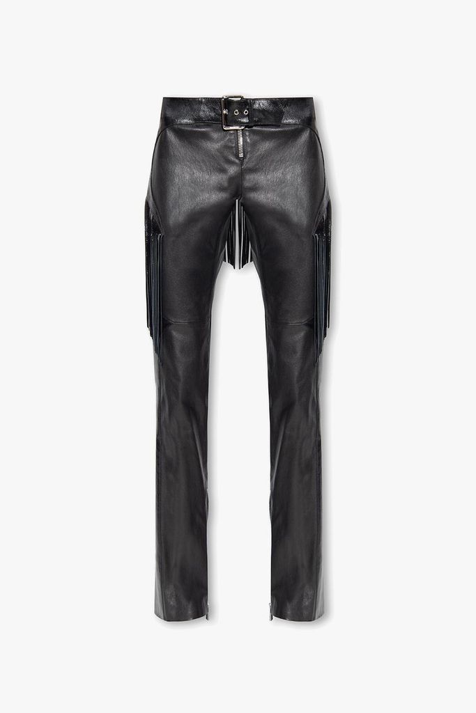 Leather Trousers With Fringes